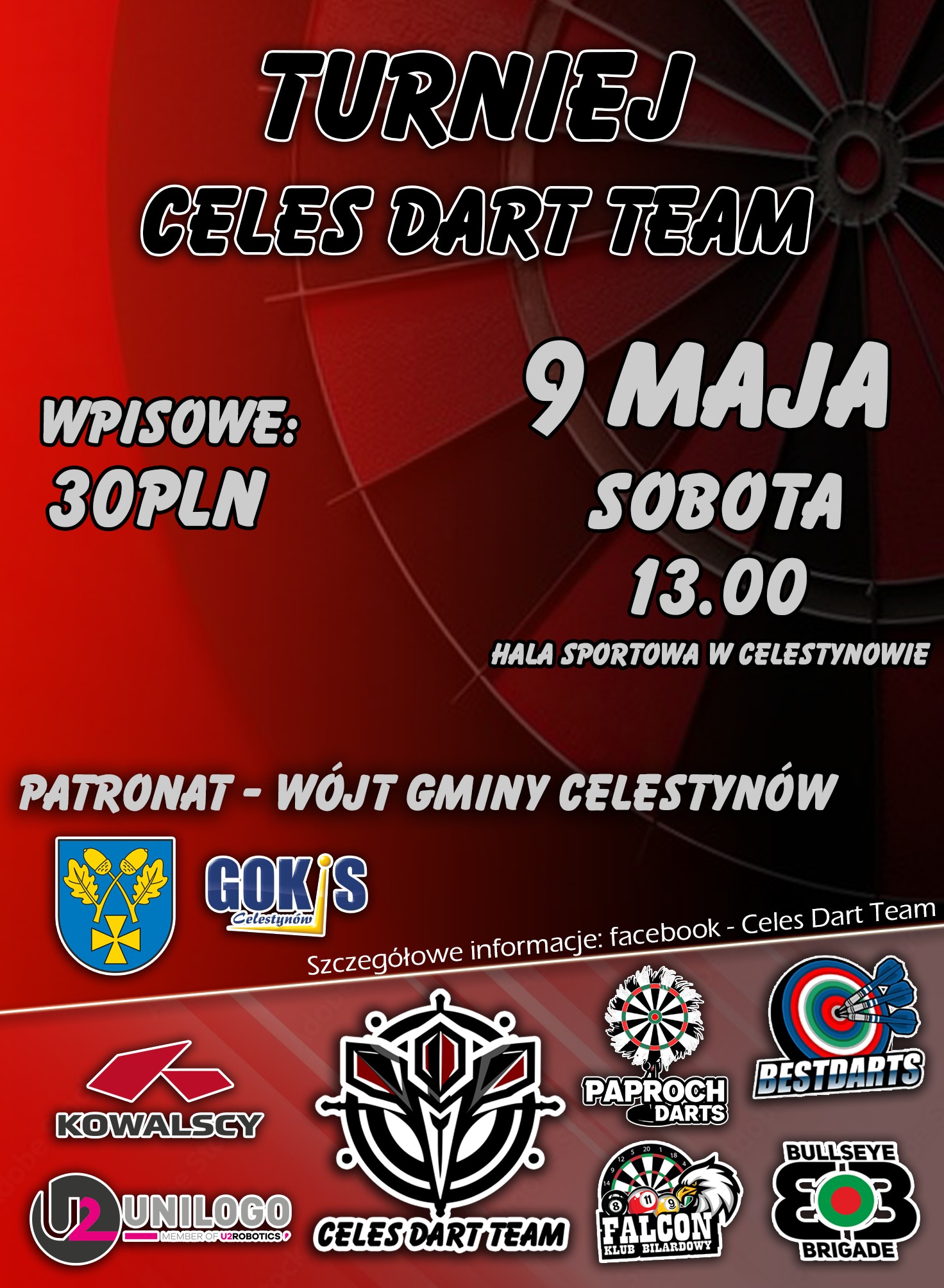 plakat z elementami darta