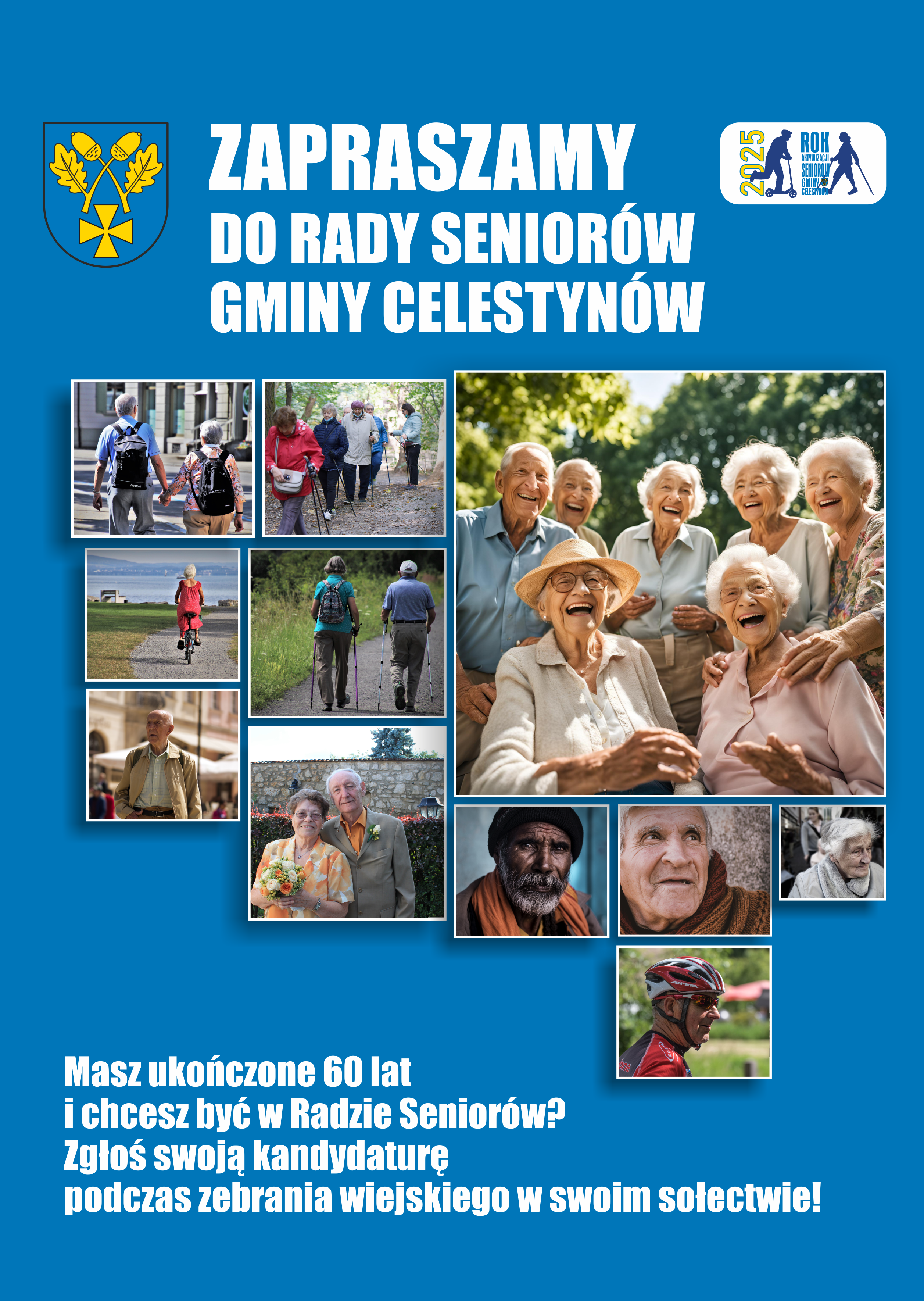 Plakaz ze zdjęciami seniorów